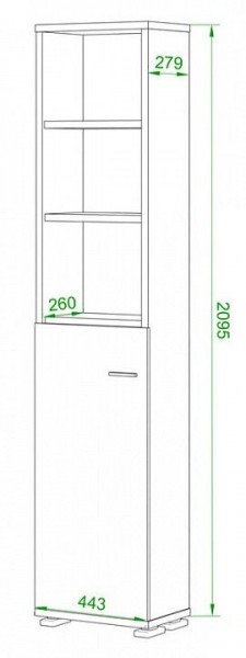 Стеллаж комбинированный Домино ПУ-20-2 в Губкинском - gubkinskiy.mebel24.online | фото 2
