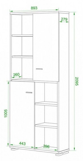 Стеллаж комбинированный Домино ПУ-30-2 в Губкинском - gubkinskiy.mebel24.online | фото 2