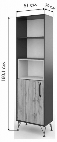 Стеллаж комбинированный Нобира в Губкинском - gubkinskiy.mebel24.online | фото