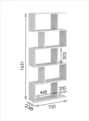 Стеллаж открытый мини 2 Вена в Губкинском - gubkinskiy.mebel24.online | фото 3