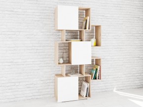 Стеллаж Ромео-9 дуб сонома/белый в Губкинском - gubkinskiy.mebel24.online | фото