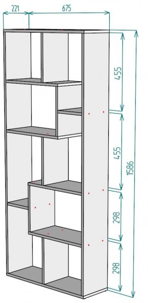 Стеллаж S8 1586х675х221 в Губкинском - gubkinskiy.mebel24.online | фото 2