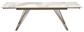 Стол ACERRA NEW 160 GLOSS LUXURY PANDORA SOLID CERAMIC/ каркас цвета шампань, ®DISAUR в Губкинском - gubkinskiy.mebel24.online | фото 5
