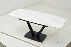 Стол ALATRI 120 MATT WHITE MARBLE SOLID CERAMIC / BLACK, ®DISAUR в Губкинском - gubkinskiy.mebel24.online | фото 1