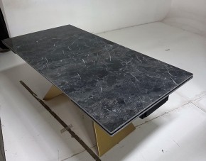Стол ALES 180 BLACK GRAVE SOLID CERAMIC, керамика / бронзовый, ®DISAUR в Губкинском - gubkinskiy.mebel24.online | фото 5