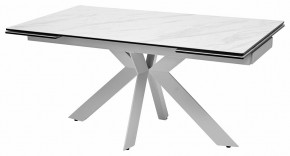 Стол BELLUNO 160 MARBLES KL-99 Белый мрамор матовый, итальянская керамика/ белый каркас, ®DISAUR в Губкинском - gubkinskiy.mebel24.online | фото 2