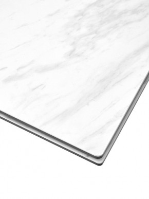 Стол BELLUNO 160 MARBLES KL-99 Белый мрамор матовый, итальянская керамика/ белый каркас, ®DISAUR в Губкинском - gubkinskiy.mebel24.online | фото 4