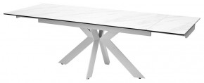 Стол BELLUNO 160 MARBLES KL-99 Белый мрамор матовый, итальянская керамика/ белый каркас, ®DISAUR в Губкинском - gubkinskiy.mebel24.online | фото 6