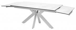 Стол BELLUNO 160 MARBLES KL-99 Белый мрамор матовый, итальянская керамика/ белый каркас, ®DISAUR в Губкинском - gubkinskiy.mebel24.online | фото 7