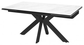 Стол BELLUNO 160 MARBLES KL-99 Белый мрамор матовый, итальянская керамика/ черный каркас, ®DISAUR в Губкинском - gubkinskiy.mebel24.online | фото 1