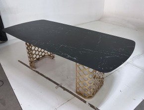 Стол CHIAVARI 220 KL-116 Черный мрамор матовый, итальянская керамика / бронзовый, ®DISAUR в Губкинском - gubkinskiy.mebel24.online | фото 6