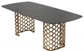 Стол CHIAVARI 220 KL-116 Черный мрамор матовый, итальянская керамика / бронзовый, ®DISAUR в Губкинском - gubkinskiy.mebel24.online | фото 7