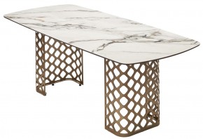 Стол CHIAVARI 220 KL-188 Контрастный мрамор матовый, итальянская керамика / Шампань, ®DISAUR в Губкинском - gubkinskiy.mebel24.online | фото 7