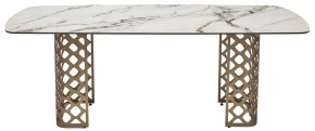 Стол CHIAVARI 220 KL-188 Контрастный мрамор матовый, итальянская керамика / Шампань, ®DISAUR в Губкинском - gubkinskiy.mebel24.online | фото 8