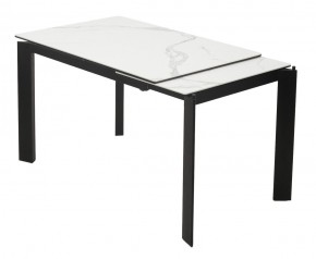 Стол CORNER 120 HIGH GLOSS STATUARIO керамика, стекло/ черный каркас, ®DISAUR в Губкинском - gubkinskiy.mebel24.online | фото 3