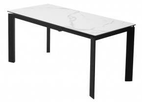 Стол CORNER 120 HIGH GLOSS STATUARIO керамика, стекло/ черный каркас, ®DISAUR в Губкинском - gubkinskiy.mebel24.online | фото 5