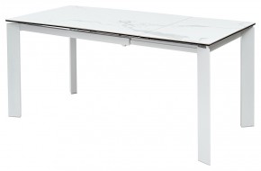 Стол CORNER 120 MATTE STATUARIO Белый мрамор матовый керамика, стекло/ белый каркас, ®DISAUR в Губкинском - gubkinskiy.mebel24.online | фото 1