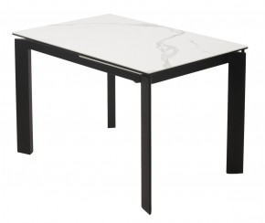 Стол CORNER 120 MATTE STATUARIO Белый мрамор матовый керамика, стекло/ черный каркас, ®DISAUR в Губкинском - gubkinskiy.mebel24.online | фото