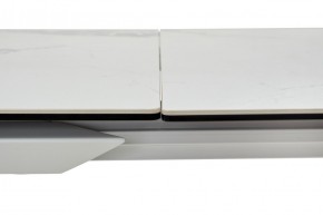 Стол CREMONA 140 HIGH GLOSS STATUARIO Белый мрамор глянцевый, керамика/ белый каркас, ®DISAUR в Губкинском - gubkinskiy.mebel24.online | фото 3