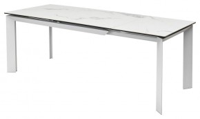 Стол CREMONA 140 HIGH GLOSS STATUARIO Белый мрамор глянцевый, керамика/ белый каркас, ®DISAUR в Губкинском - gubkinskiy.mebel24.online | фото 4