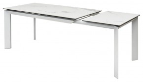 Стол CREMONA 140 HIGH GLOSS STATUARIO Белый мрамор глянцевый, керамика/ белый каркас, ®DISAUR в Губкинском - gubkinskiy.mebel24.online | фото 8