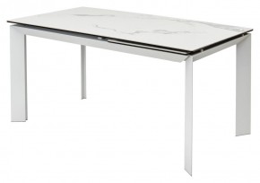 Стол CREMONA 140 HIGH GLOSS STATUARIO Белый мрамор глянцевый, керамика/ белый каркас, ®DISAUR в Губкинском - gubkinskiy.mebel24.online | фото 9