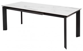 Стол CREMONA 140 HIGH GLOSS STATUARIO Белый мрамор глянцевый, керамика/ черный каркас, ®DISAUR в Губкинском - gubkinskiy.mebel24.online | фото 2