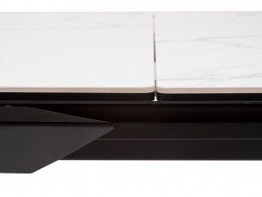 Стол CREMONA 140 HIGH GLOSS STATUARIO Белый мрамор глянцевый, керамика/ черный каркас, ®DISAUR в Губкинском - gubkinskiy.mebel24.online | фото 5
