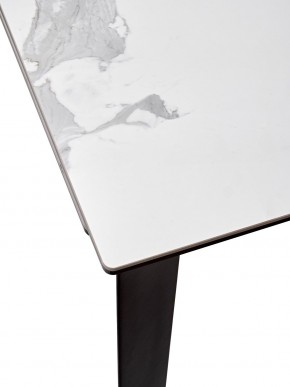 Стол CREMONA 140 MATTE STATUARIO Белый мрамор матовый, керамика/ черный каркас, ®DISAUR в Губкинском - gubkinskiy.mebel24.online | фото 3