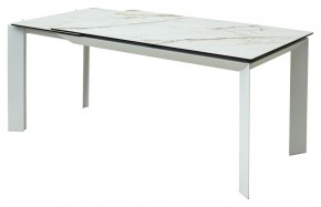 Стол CREMONA 180 KL-188 Контрастный мрамор матовый, итальянская керамика/ белый каркас, ®DISAUR в Губкинском - gubkinskiy.mebel24.online | фото 3