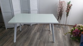 Стол ФИН 140 Белый, стекло/ Белый каркас М-City в Губкинском - gubkinskiy.mebel24.online | фото 9