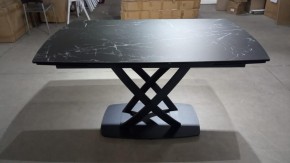 Стол FOGGIA 140 KL-116 Черный мрамор матовый, итальянская керамика/ черный каркас, ®DISAUR в Губкинском - gubkinskiy.mebel24.online | фото 2