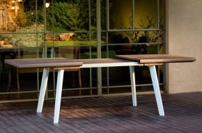 Стол Гармония раздвижной (Harmony Extendable) белый-капучино в Губкинском - gubkinskiy.mebel24.online | фото 3