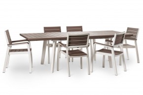 Стол Гармония раздвижной (Harmony Extendable) белый-капучино в Губкинском - gubkinskiy.mebel24.online | фото 6