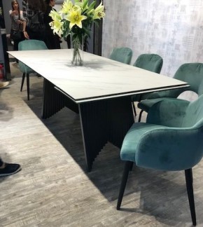 Стол IVAR 180 MARBLES KL-99 Белый мрамор, итальянская керамика/серый, ®DISAUR в Губкинском - gubkinskiy.mebel24.online | фото 6