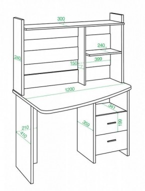 Стол компьютерный Домино Лайт СКЛ-Крл 120+НКЛ-120 в Губкинском - gubkinskiy.mebel24.online | фото 2