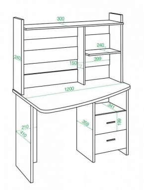Стол компьютерный Домино Лайт СКЛ-Крл 120+НКЛ-120 в Губкинском - gubkinskiy.mebel24.online | фото 3