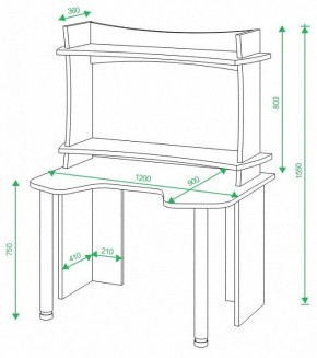 Стол компьютерный Домино lite СКЛ-Игр120 в Губкинском - gubkinskiy.mebel24.online | фото 2