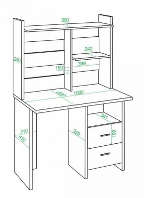 Стол компьютерный Домино Lite СКЛ-Прям100Р+НКЛ-100 в Губкинском - gubkinskiy.mebel24.online | фото 2