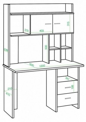 Стол компьютерный Домино lite СКЛ-Прям120+НКЛХ-120 в Губкинском - gubkinskiy.mebel24.online | фото 2