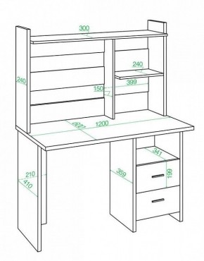 Стол компьютерный Домино Lite СКЛ-Прям120Р+НКЛ-120 в Губкинском - gubkinskiy.mebel24.online | фото 2