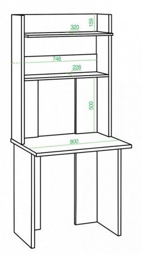 Стол компьютерный Домино Lite СКЛ-Прям80+НКЛХ 80 в Губкинском - gubkinskiy.mebel24.online | фото 2