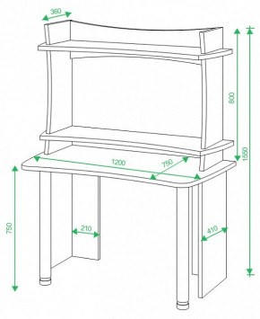 Стол компьютерный Домино Lite СКЛ-Софт120+НКИЛ120 в Губкинском - gubkinskiy.mebel24.online | фото 2