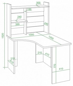 Стол компьютерный Домино Lite СКЛ-Угл120+НКЛ-100 в Губкинском - gubkinskiy.mebel24.online | фото 2