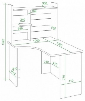 Стол компьютерный Домино Lite СКЛ-Угл120+НКЛ-100 в Губкинском - gubkinskiy.mebel24.online | фото 2