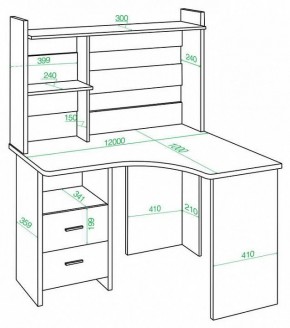 Стол компьютерный Домино Lite СКЛ-Угл120+НКЛХ-120 в Губкинском - gubkinskiy.mebel24.online | фото 2