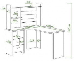 Стол компьютерный Домино Lite СКЛ-Угл130+НКЛ-120 в Губкинском - gubkinskiy.mebel24.online | фото 2