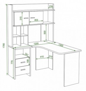 Стол компьютерный Домино Lite СКЛ-Угл130+НКЛХ-120 в Губкинском - gubkinskiy.mebel24.online | фото 2