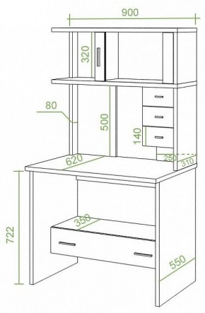 Стол компьютерный Домино СК-10М в Губкинском - gubkinskiy.mebel24.online | фото 2