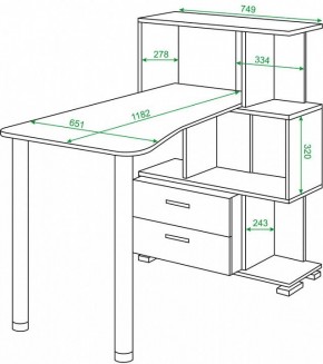 Стол компьютерный Домино СЛ-5-3СТ-2+БЯ в Губкинском - gubkinskiy.mebel24.online | фото 2